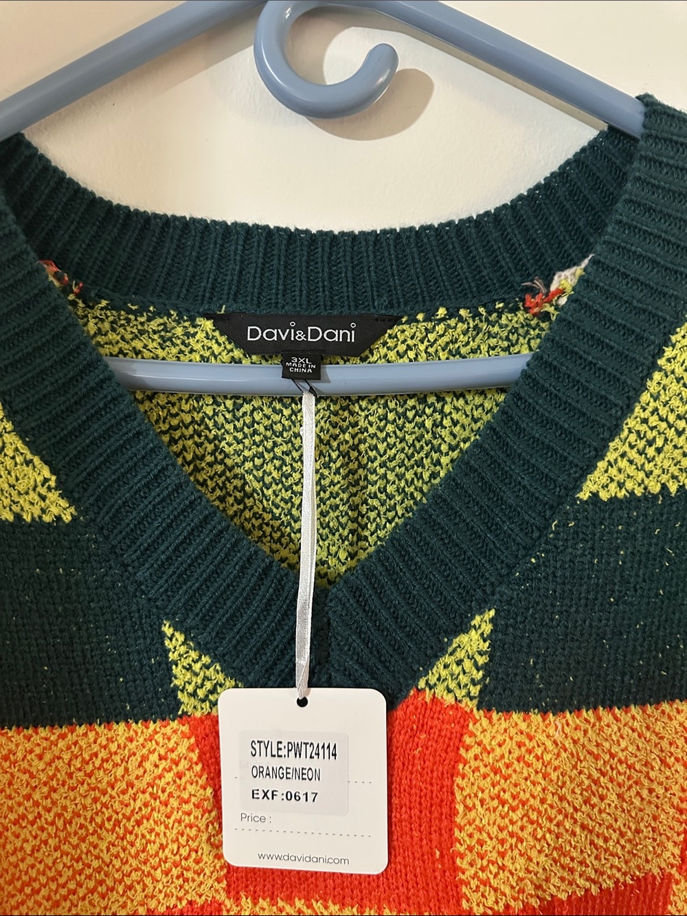 Multicolor Check Sweater - Yellow & Orange - Picture 2 of 5